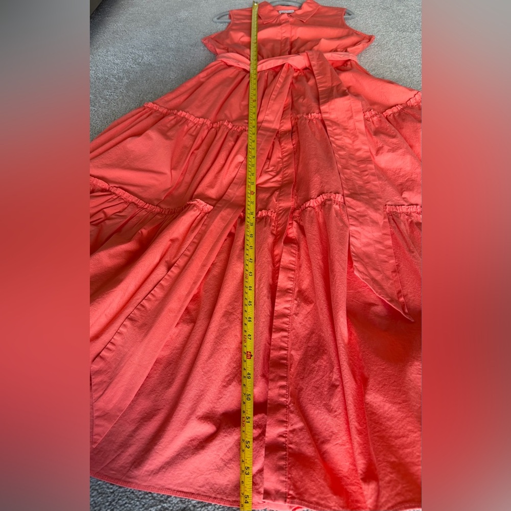 Ramy Brook Coral Tiered Midi Shirtdress Sleeveless Button Front XL - Picture 11 of 12